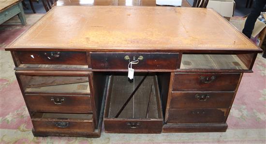 A George III mahogany pedestal partners desk a.f. W.152cm